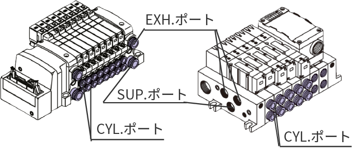 タイロッドタイプマニホールドをタイロッドおよび接合金具により連結(jié)。マニホールドのねじれに強(qiáng)い。